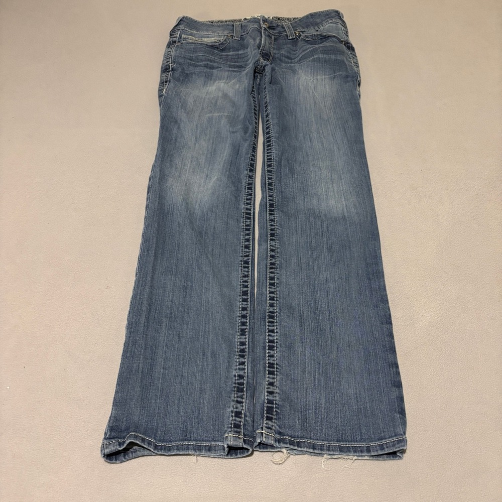 Ariat REAL Denim Womens 32R Medium Wash Mid Rise Bootcut Jeans Workwear